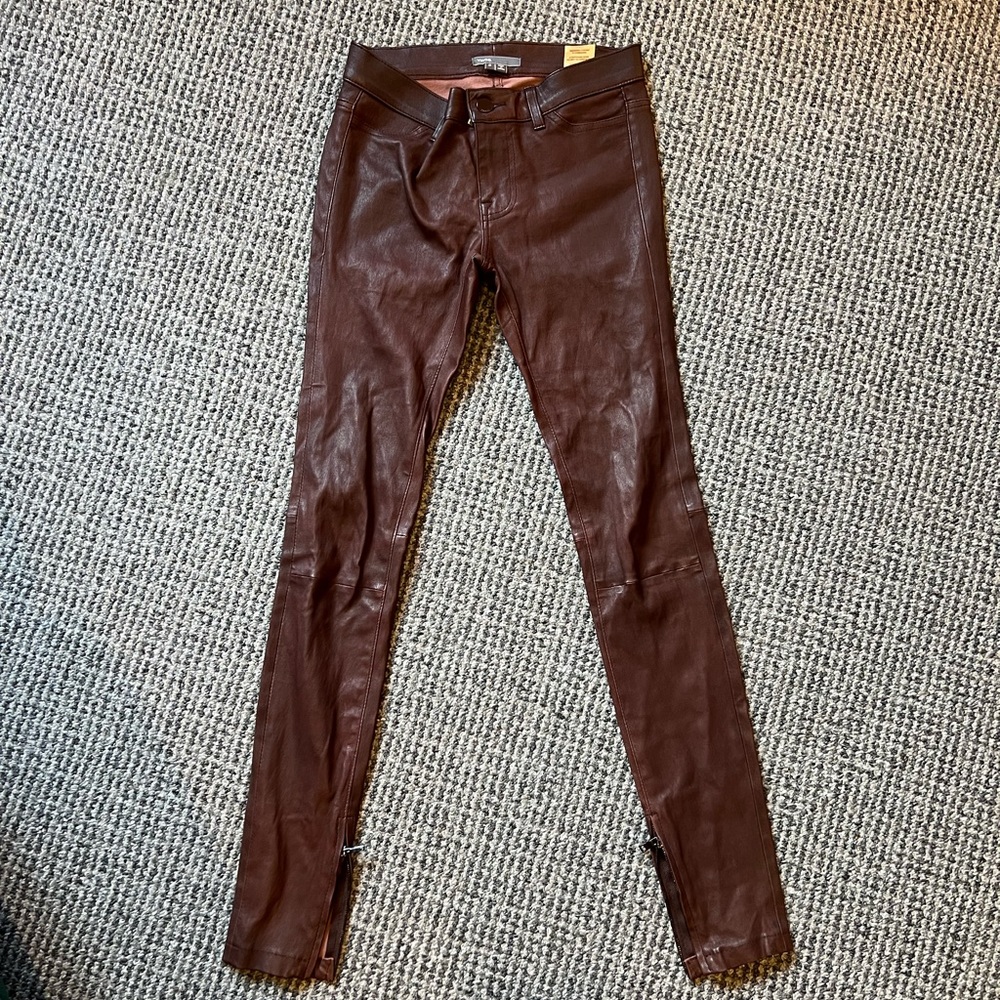 Vince 100% real leather jeans
